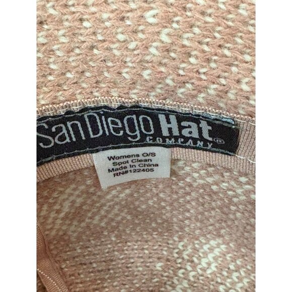 San Diego Hat Co. Dusty Rose Floral Detail Wool Blend Machine Knit Bucket Hat - Picture 6 of 6